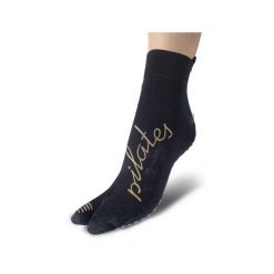Skarpety techniczne Pilates jednopalcowe dla dorosłych, czarnym ze złotym. Czarne skarpety męskie R-EVENGE, bez wzorów, z elastanu. Za 46.89 zł.