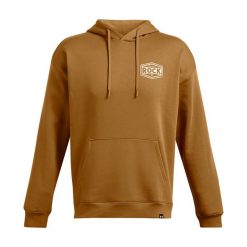 Bluza męska Under Armour Project Rock Icon Fleece Hoodie. Brązowe bluzy męskie Under Armour, m, bez wzorów, rockowe, bez ramiączek, bez kaptura. Za 219.99 zł.