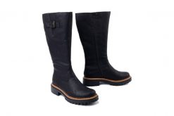 RIEKER 72694-00 black, kozaki damskie. Czarne kozaki damskie Rieker, bez wzorów, bez obcasa, na obcasie, bez zapięcia. Za 399.90 zł.