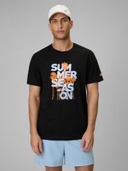 4F T-shirt oversize z nadrukiem męski - czarny 3XL. Czarne t-shirty męskie 4F, m, bez wzorów, z bawełny, bez kołnierzyka, bez ramiączek. Za 69.99 zł.