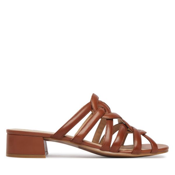 Klapki Caprice. Brązowe klapki damskie Caprice, bez wzorów, bez obcasa, bez zapięcia. Za 255.99 zł.