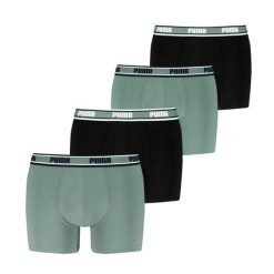 Bokserki męskie Puma ELASTIC INTEREST 4-PACK zielone 94776801 r M. Zielone bokserki męskie Puma, bez wzorów, z bawełny. Za 202.83 zł.