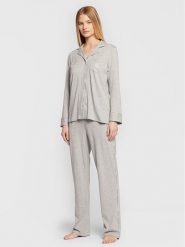 Lauren Ralph Lauren Piżama ILN92196 Szary Regular Fit. Szare piżamy damskie Lauren Ralph Lauren, bez wzorów, z bawełny, bez ramiączek. Za 459.99 zł.