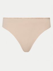 Tommy Hilfiger Stringi UW0UW05214 Beżowy. Brązowe majtki damskie Tommy Hilfiger, z syntetyku. Za 69.99 zł.