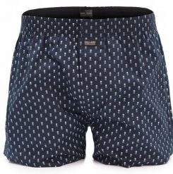 Męskie Bokserki Bawełniane - Pako Jeans - Granat, Drobny Wzór. Niebieskie bokserki męskie Pako Jeans, bez wzorów, z bawełny. Za 33.00 zł.