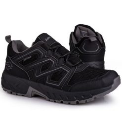 Buty męskie sportowe trekkingowe LOTTO GROTON. Czarne buty sportowe męskie Lotto, bez zapięcia. W wyprzedaży za 149.00 zł.