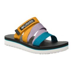 Klapki turystyczne damskie Columbia Alava Slide. Klapki damskie Columbia, bez wzorów, sportowe, bez obcasa, bez zapięcia. Za 149.99 zł.
