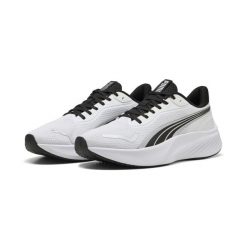 Buty do biegania Pounce Lite PUMA White Black. Białe obuwie sportowe damskie Puma, bez wzorów, bez zapięcia, do biegania. Za 279.00 zł.