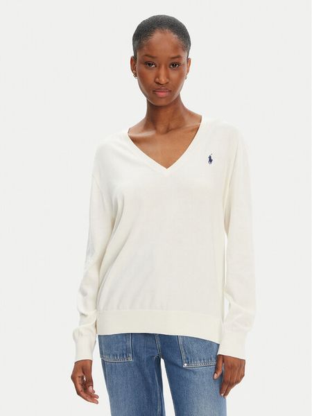 Polo Ralph Lauren Sweter 211972105002 Écru Straight Fit. Swetry nierozpinane damskie Polo Ralph Lauren, m, bez wzorów, z bawełny, bez kołnierzyka, bez ramiączek. Za 669.99 zł.