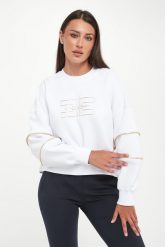 Bluza damska z zamkami ELISABETTA FRANCHI. Bluzy damskie Elisabetta Franchi, bez wzorów, bez ramiączek, bez kaptura. Za 1,969.00 zł.
