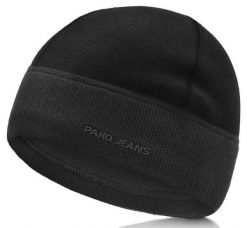 Ciepła, Zimowa Czapka - Podszyta Polarem - Pako Jeans - Czarna. Czarne czapki męskie Pako Jeans, na zimę, bez wzorów, z jeansu. Za 45.00 zł.