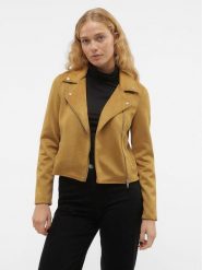 Vero Moda Kurtka z imitacji skóry Jose 10300938 Brązowy Regular Fit. Brązowe kurtki damskie Vero Moda, m, bez wzorów, ze skóry, bez kaptura. Za 149.99 zł.
