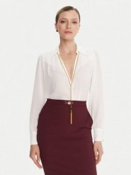 Elisabetta Franchi Bluza CA-133-57E2-V400 Biały Regular Fit. Białe bluzy damskie Elisabetta Franchi, bez wzorów, z syntetyku, bez ramiączek, bez kaptura. Za 1,649.00 zł.