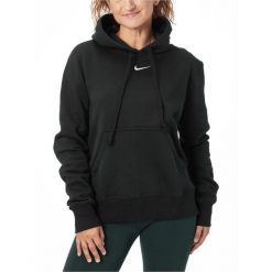 Bluza damska Nike Sportswear Phoenix Fleece. Czarne bluzy damskie Nike, bez wzorów, sportowe, bez ramiączek, bez kaptura. Za 279.99 zł.