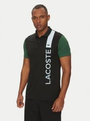 Lacoste Polo DH8940 Czarny Regular Fit. Czarne koszulki sportowe męskie Lacoste, m, bez wzorów, z syntetyku, bez ramiączek, tenisowe. Za 279.99 zł.