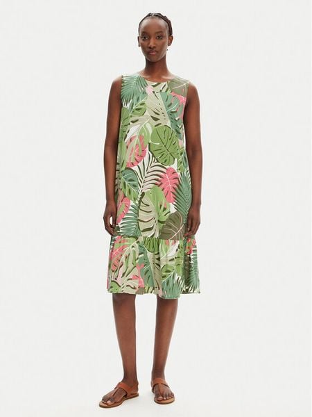 Olsen Sukienka letnia 13002032 Zielony Regular Fit. Zielone sukienki damskie Olsen, na lato, bez wzorów, bez kołnierzyka, bez ramiączek. Za 399.99 zł.