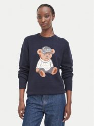 Guess Sweter W6BR84 Z1927 Granatowy Regular Fit. Niebieskie swetry nierozpinane damskie Guess, s, z aplikacjami, z wiskozy, bez kołnierzyka, bez ramiączek. Za 394.99 zł.