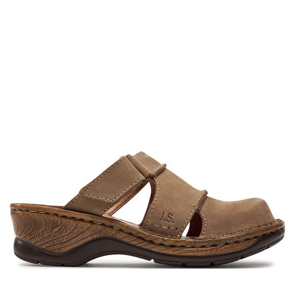 Klapki Josef Seibel. Brązowe klapki damskie Josef Seibel, bez wzorów, bez obcasa, bez zapięcia. Za 329.99 zł.