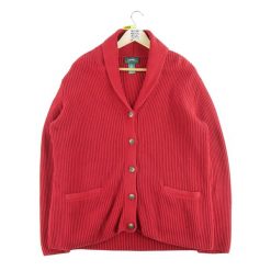 Second life - Kardigan czerwonych kamizelek dla kobiet - Stan dobry. Czerwone kardigany damskie Ralph Lauren, s, bez wzorów, eleganckie, bez kołnierzyka. Za 51.08 zł.