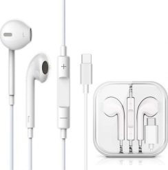 Słuchawki 4kom.pl Słuchawki przewodowe douszne Vega Colors EarPods USB-C Type C NEW CHIP Białe. Białe słuchawki dokanałowe 4kom.pl. Za 40.00 zł.