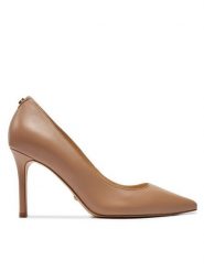 Guess Szpilki Dabbey FLTDAB LEA08 Beżowy. Brązowe szpilki damskie Guess, z aplikacjami, ze skóry, bez obcasa, na szpilce, bez zapięcia. Za 489.99 zł.