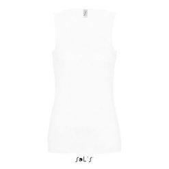Damski tank top Sol's Jane. Białe topy damskie SOL'S, s, bez wzorów, z bawełny, bez kołnierzyka, bez ramiączek. Za 76.50 zł.