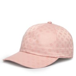 Czapka z daszkiem Guess. Czerwone czapki damskie Guess, z aplikacjami. Za 159.99 zł.