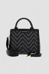VALENTINO Czarna torebka Blizzard. Czarne shopperki damskie Valentino by Mario Valentino, bez wzorów, bez dodatków. W wyprzedaży za 499.99 zł.