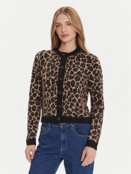 Tommy Jeans Kardigan Leopard DW0DW21968 Brązowy Regular Fit. Brązowe kardigany damskie Tommy Jeans, s, bez wzorów, z jeansu, bez kołnierzyka. Za 399.99 zł.