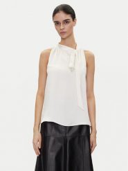 HUGO Bluzka 50540259 Écru Regular Fit. Bluzki damskie Hugo, bez wzorów, z syntetyku, bez kołnierzyka, bez ramiączek. Za 299.99 zł.
