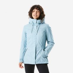 Kurtka turystyczna damska Quechua NH500 -10°C wodoodporna. Niebieskie kurtki sportowe damskie QUECHUA, na zimę, m, bez wzorów, z polaru, bez ramiączek, bez kaptura, trekkingowe. W wyprzedaży za 149.99 zł.