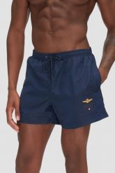 AERONAUTICA MILITARE Granatowe szorty kąpielowe, Rozmiar 52. Niebieskie kąpielówki męskie Aeronautica Militare, m, bez wzorów. W wyprzedaży za 279.99 zł.