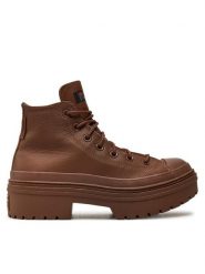 Converse Botki Chuck Taylor All Star A11547C Brązowy. Brązowe botki damskie Converse, bez wzorów, ze skóry, retro, bez obcasa, na płaskiej podeszwie, bez zapięcia. Za 519.99 zł.
