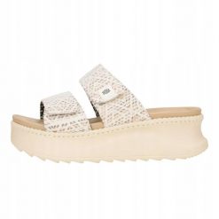 HeyDude Damskie Klapki Delray Slide Surf Baja. Brązowe klapki damskie Hey dude, bez wzorów, z materiału, bez obcasa, bez zapięcia. Za 199.00 zł.