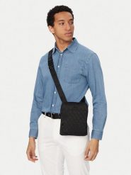 Guess Saszetka HMBOII P6223 Czarny. Czarne saszetki i nerki męskie Guess, z aplikacjami, z materiału. Za 329.99 zł.