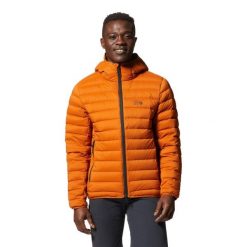 Kurtka puchowa zapinana na zamek Mountain Hardwear Deloro Down. Białe kurtki męskie MOUNTAIN HARDWEAR, bez wzorów, z puchu, sportowe, bez kaptura. Za 995.90 zł.