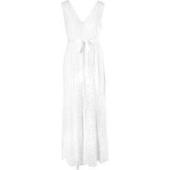 Sukienka ciążowa wieczorowa/ślubna bonprix biel wełny. Białe sukienki damskie bonprix, na ślub cywilny, bez wzorów, z koronki, eleganckie, bez kołnierzyka, moda ciążowa, bez ramiączek. Za 319.99 zł.