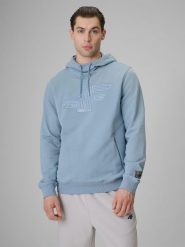 4F Bluza dresowa regular z kapturem męska - niebieska XXL. Niebieskie bluzy sportowe męskie 4F, m, bez wzorów, z dresówki, z kapturem, trekkingowe. Za 189.99 zł.