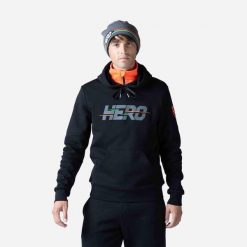 Bluza narciarska męska Rossignol Hero z kapturem. Czarne bluzy męskie Rossignol, na zimę, l, bez wzorów, z kapturem, narciarskie. Za 455.00 zł.