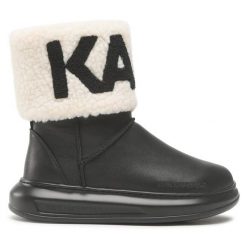 Śniegowce KARL LAGERFELD. Czarne śniegowce damskie KARL LAGERFELD, bez zapięcia. Za 959.99 zł.