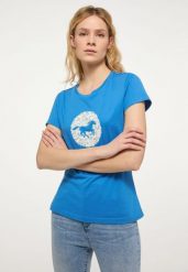 Mustang Mustang damska koszulka t-shirt ALEXIA C PRINT 1013781 5428 S. Bluzki damskie Mustang, s, bez wzorów, bez kołnierzyka, bez ramiączek. Za 84.99 zł.