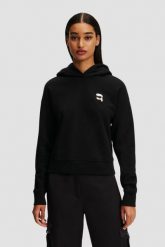 KARL LAGERFELD Czarna bluza damska z kapturem Ikonik 2.0. Czarne bluzy damskie KARL LAGERFELD, s, bez wzorów, z bawełny, bez ramiączek, z kapturem. W wyprzedaży za 441.99 zł.