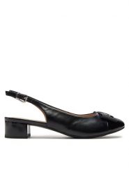 Caprice Czółenka 9-29502-42 Czarny. Czarne czółenka damskie Caprice, bez wzorów, ze skóry, bez obcasa, bez zapięcia. Za 223.99 zł.