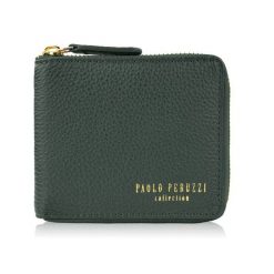 Portfel damski skórzany mały ciemnozielony w orientacji poziomej z RFID Paolo Peruzzi KV-04-DGR. Zielone portfele damskie Paolo Peruzzi, ze skóry. Za 79.00 zł.