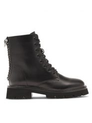 Badura Botki NORA-01W4-002 Czarny. Czarne botki damskie Badura, bez wzorów, ze skóry, bez obcasa, na płaskiej podeszwie, bez zapięcia. Za 349.99 zł.