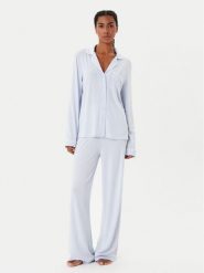 Guess Piżama O4BX07 KCIN2 Błękitny Regular Fit. Niebieskie piżamy damskie Guess, z aplikacjami, bez ramiączek. Za 439.99 zł.