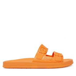 Klapki Melissa. Brązowe klapki damskie Melissa, bez wzorów, bez obcasa, bez zapięcia. Za 139.99 zł.
