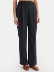 Tommy Hilfiger Spodnie materiałowe Timeless WW0WW48352 Granatowy Straight Fit. Niebieskie spodnie materiałowe damskie Tommy Hilfiger, bez wzorów, z materiału. Za 597.99 zł.