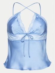 Hunkemöller Koszulka piżamowa Marcela 204993 Niebieski Regular Fit. Niebieskie koszule nocne damskie Hunkemöller, bez wzorów, z syntetyku, bez ramiączek. Za 89.99 zł.