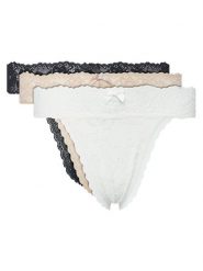 Hunkemöller Komplet 3 par stringów Madison 302719 Kolorowy. Majtki damskie Hunkemöller, z syntetyku. Za 59.99 zł.